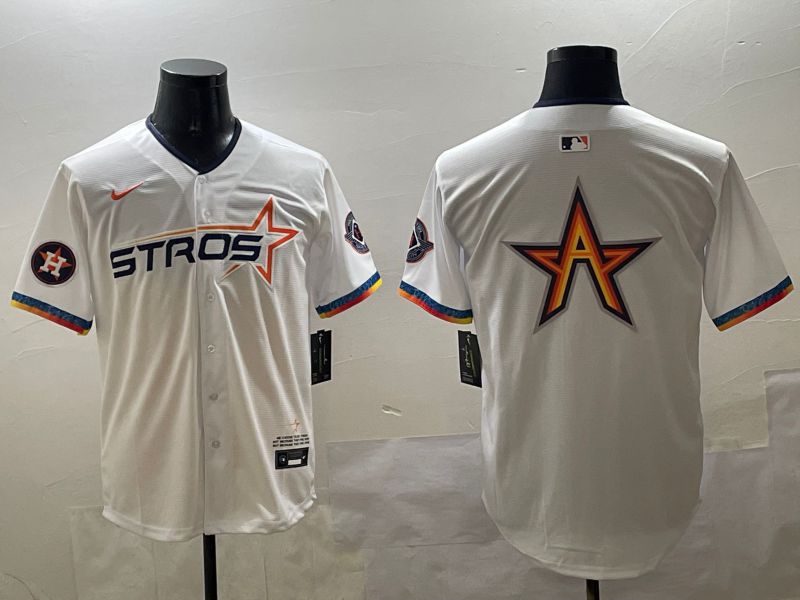Men Houston Astros Blank White Fourth generation Joint Name 2025 Nike MLB Jersey style 6